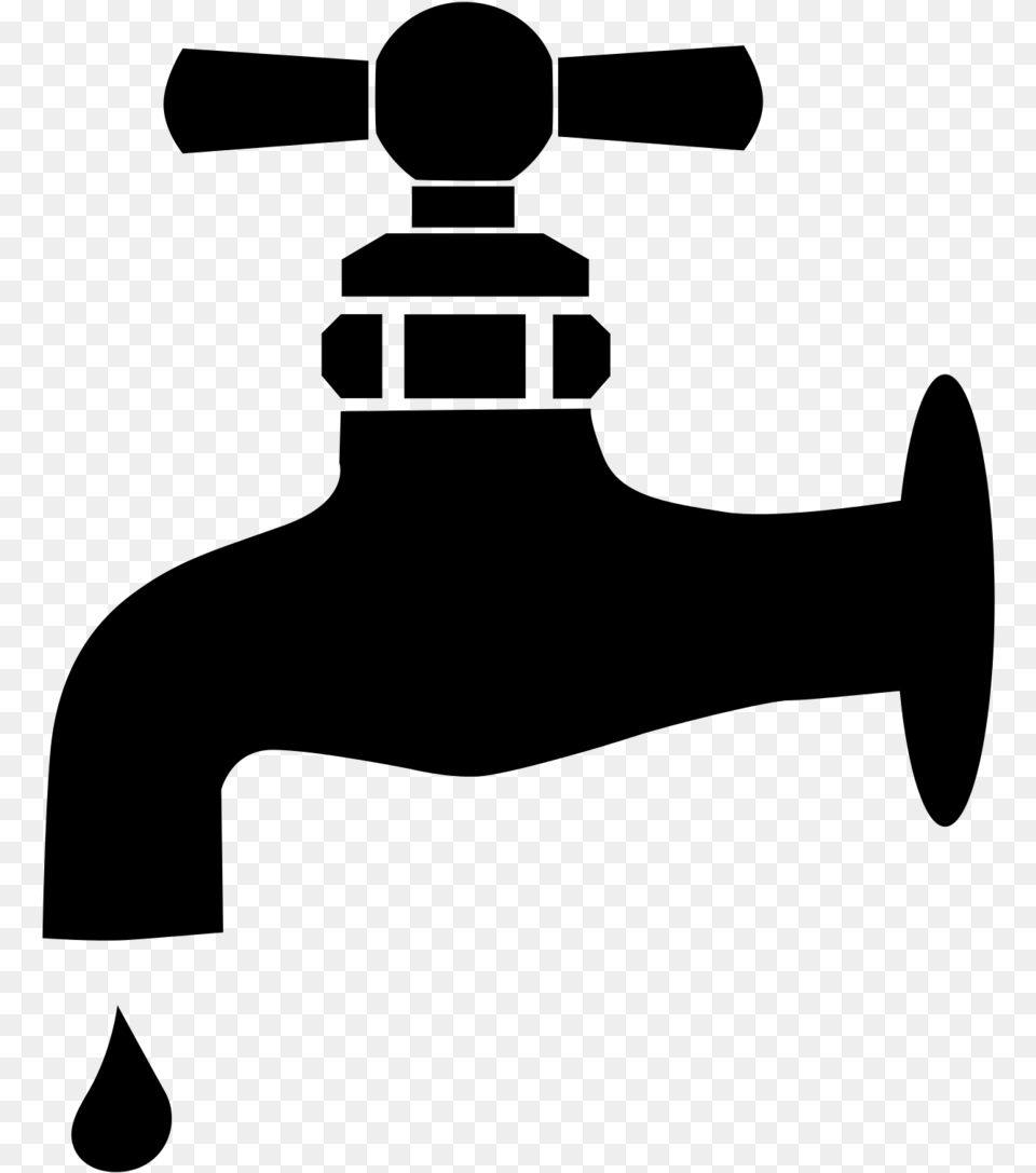 Monochrome Photography Silhouette Water Tap Symbol, Gray Png Image