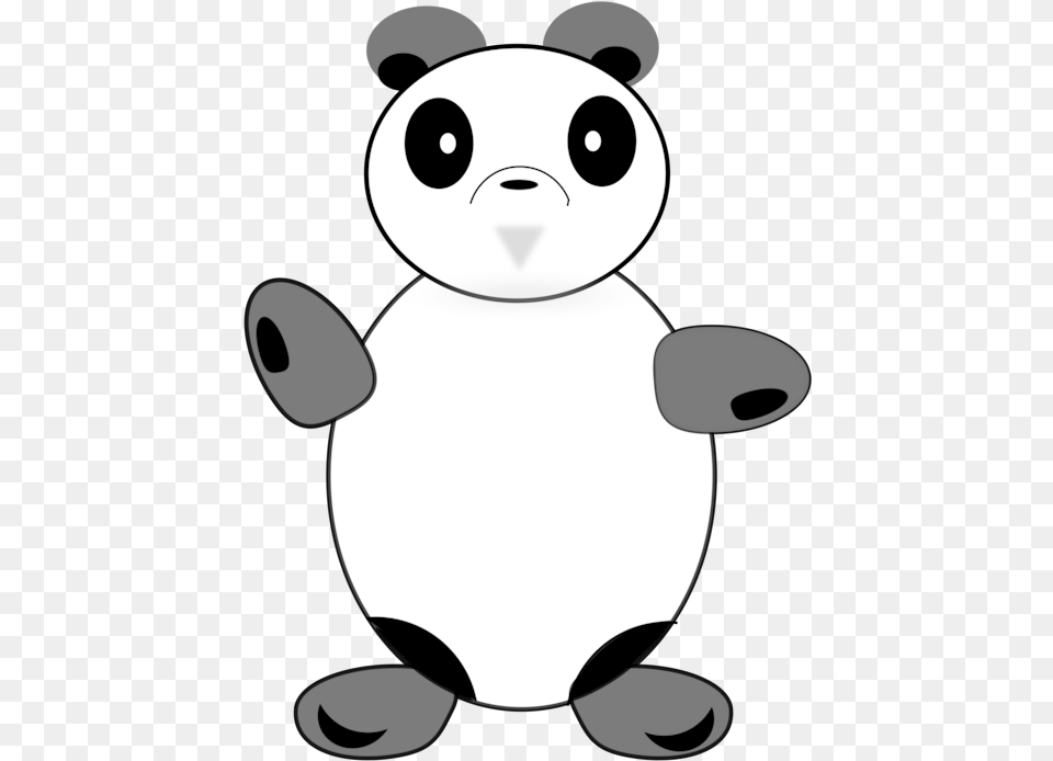 Monochrome Photographylineteddy Bear Cartoon, Animal, Giant Panda, Mammal, Wildlife Free Png Download