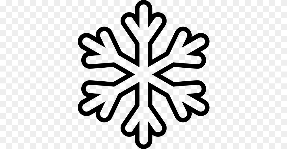 Monochrome Snowflake Icon Vector Clip Art, Gray Png Image