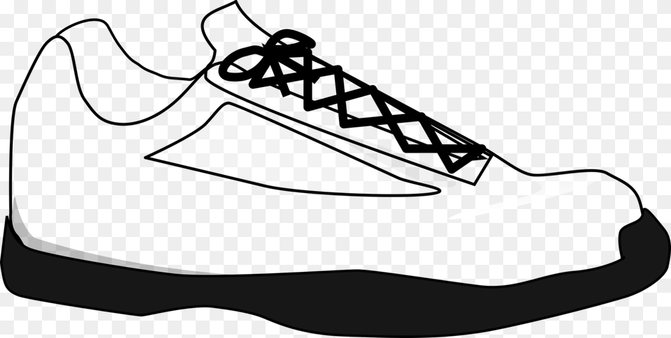 Monochrome Tennis Shoe Clip Art, Clothing, Footwear, Sneaker Png