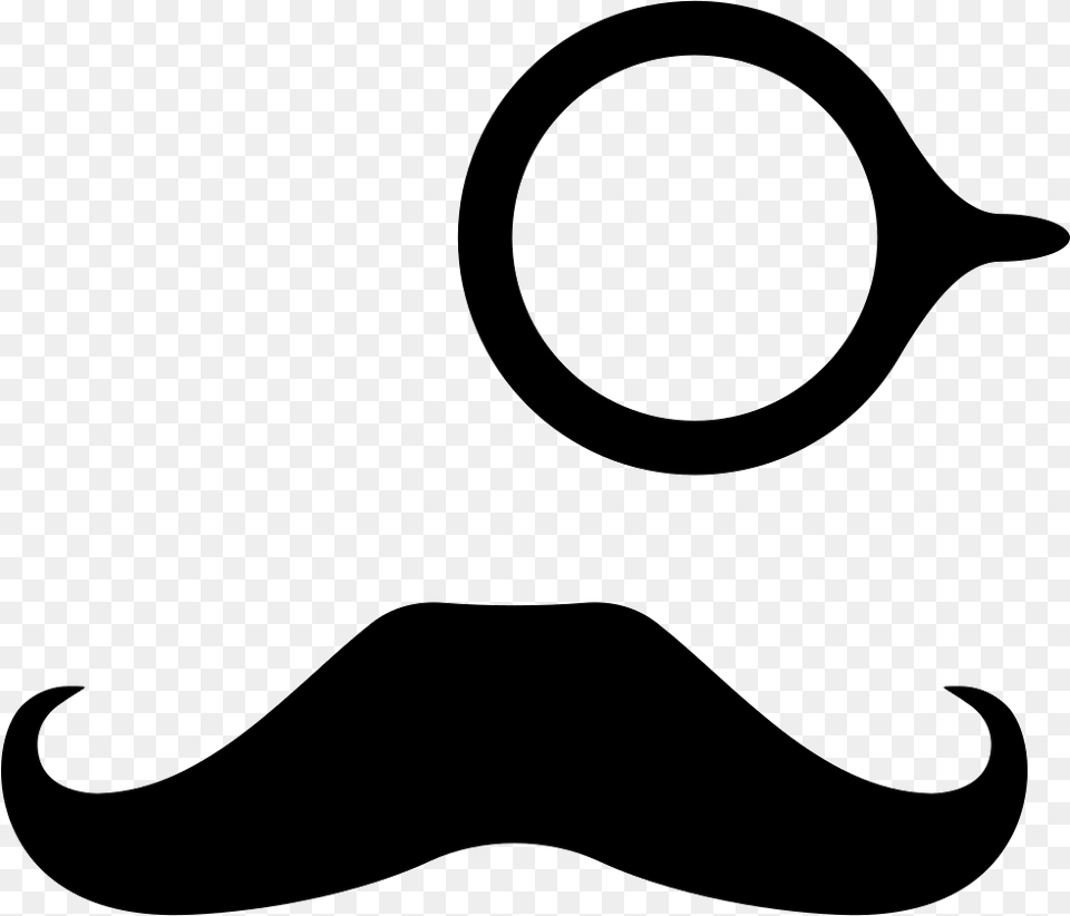 Monocle And Mustache Comments Mustache With Eyeglass, Face, Head, Person, Stencil Free Png Download