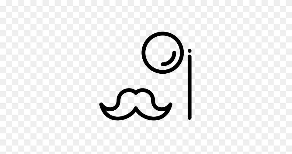 Monocle Mustache Streamline Monocle Moustache Icon With, Gray Free Png Download