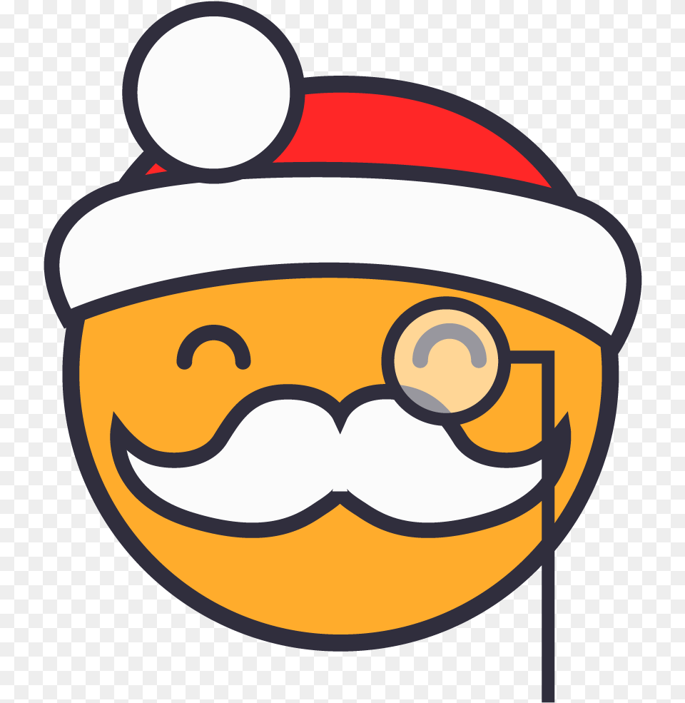 Monocle Santa Emoji, Face, Head, Person, Disk Free Png Download