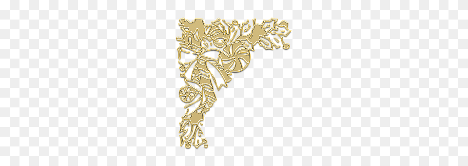 Monogram Art, Graphics, Gold, Floral Design Png Image