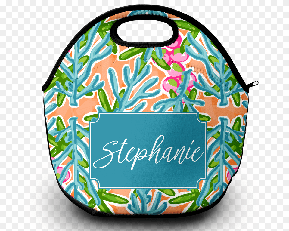 Monogram Lunch Bag Blue Coral Reef Sassy Southern Gals, Accessories, Handbag, Purse, Business Card Free Png Download