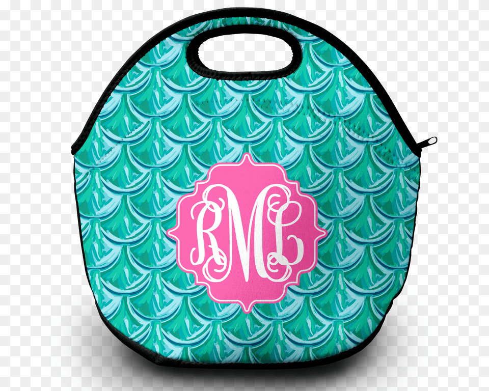 Monogram Lunch Bag Mermaid Scales Blue, Accessories, Handbag, Purse, Pattern Png Image