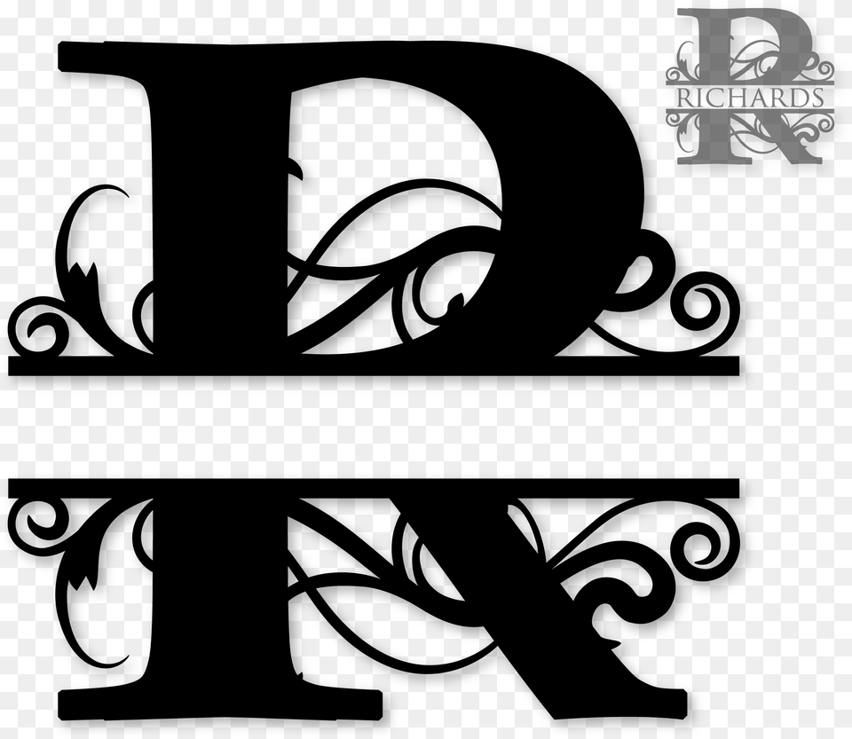 Monogram R Split Letter Monogram R, Gray Png Image
