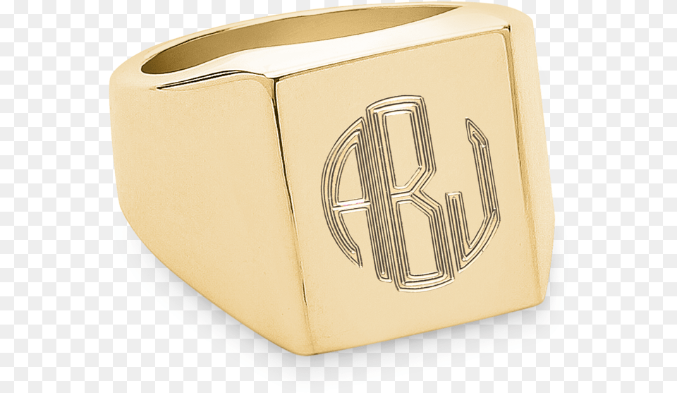 Monogram Square Signet Ring Gold Phyllis Rosieclass Ring, Accessories, Jewelry Png Image