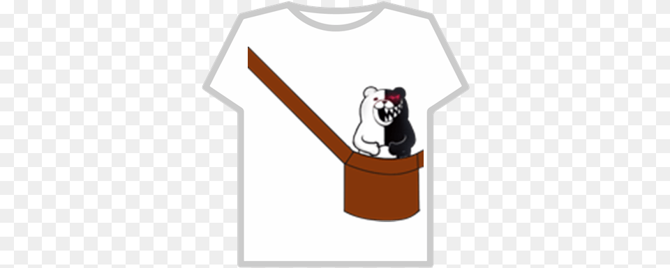 Monokuma In A Bag Roblox Roblox Bacon Hair T Shirt, Clothing, T-shirt, Tin Png Image