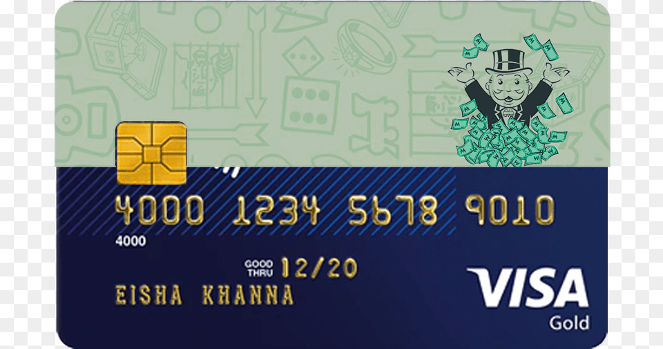 Monopoly Money Splash Credit And Debit Card Sticker Visa Card, Text, Credit Card Free Png