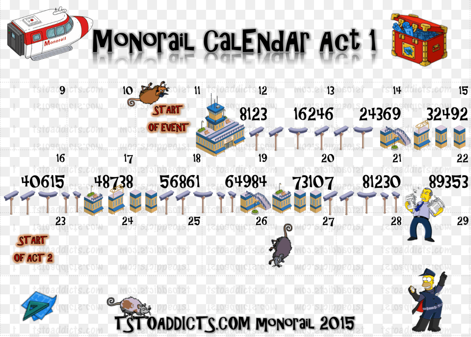 Monorail Act One Calendar Simpsons Tapped Out Monorail Building, Person, Toy, Car, Transportation Free Transparent Png
