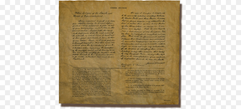 Monroe Doctrine Document, Book, Page, Publication, Text Png Image
