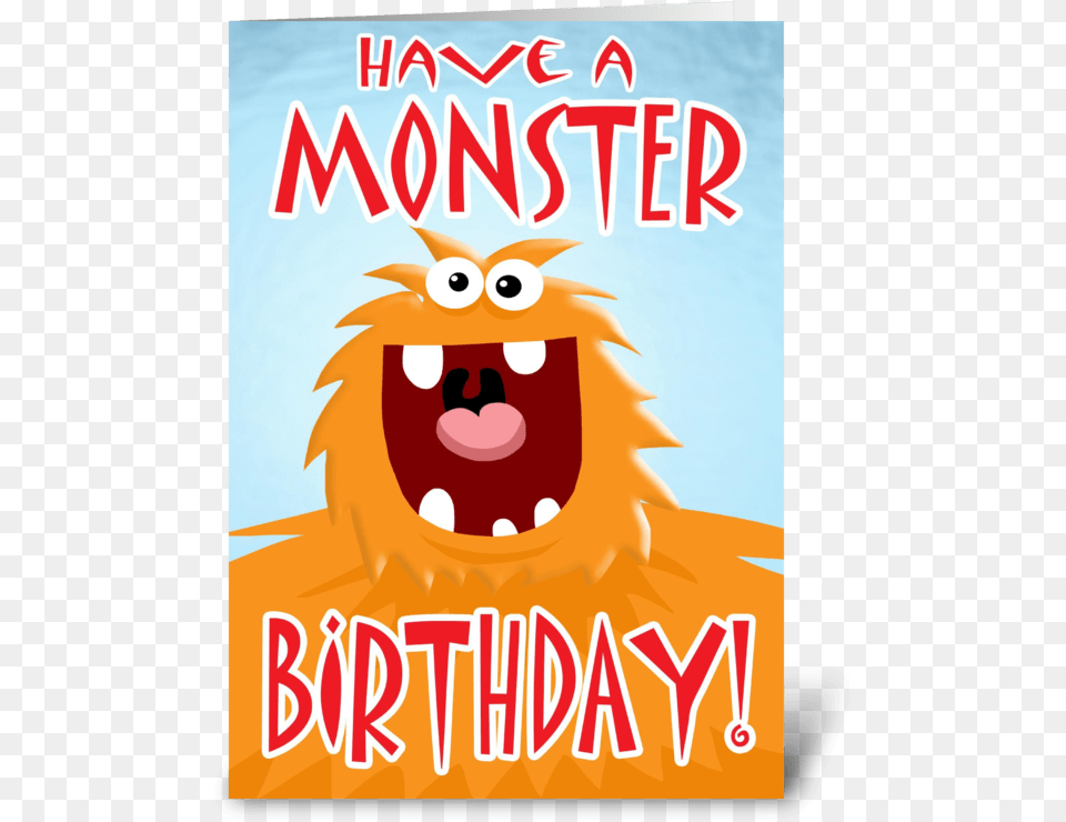 Monster Birthday Card Greeting Card Monster Birthday, Advertisement, Book, Poster, Publication Free Png
