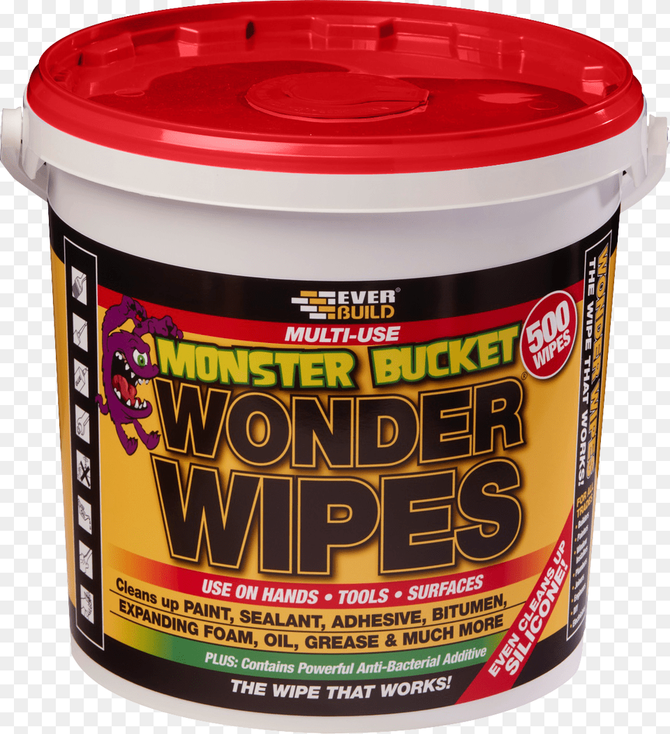 Monster Bucket Multi Use Wonder Wipes Everbuild Giant Wonder Wipes X, Paint Container, Bottle, Shaker Free Png Download