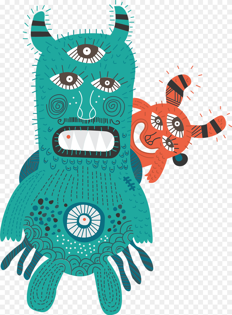 Monster Clipart, Applique, Pattern, Art Png