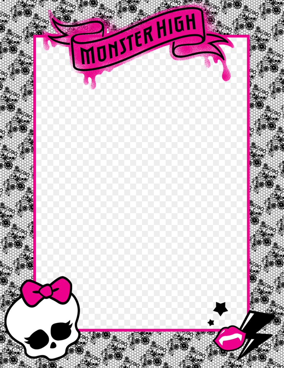 Monster Clipart Boarder Monster High Printable Activities Png