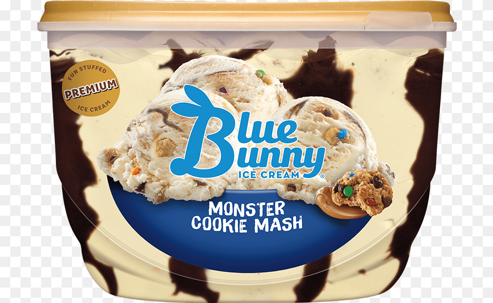 Monster Cookie Mash Blue Bunny Chocolate Donut Ice Cream, Dessert, Food, Ice Cream, Advertisement Free Png