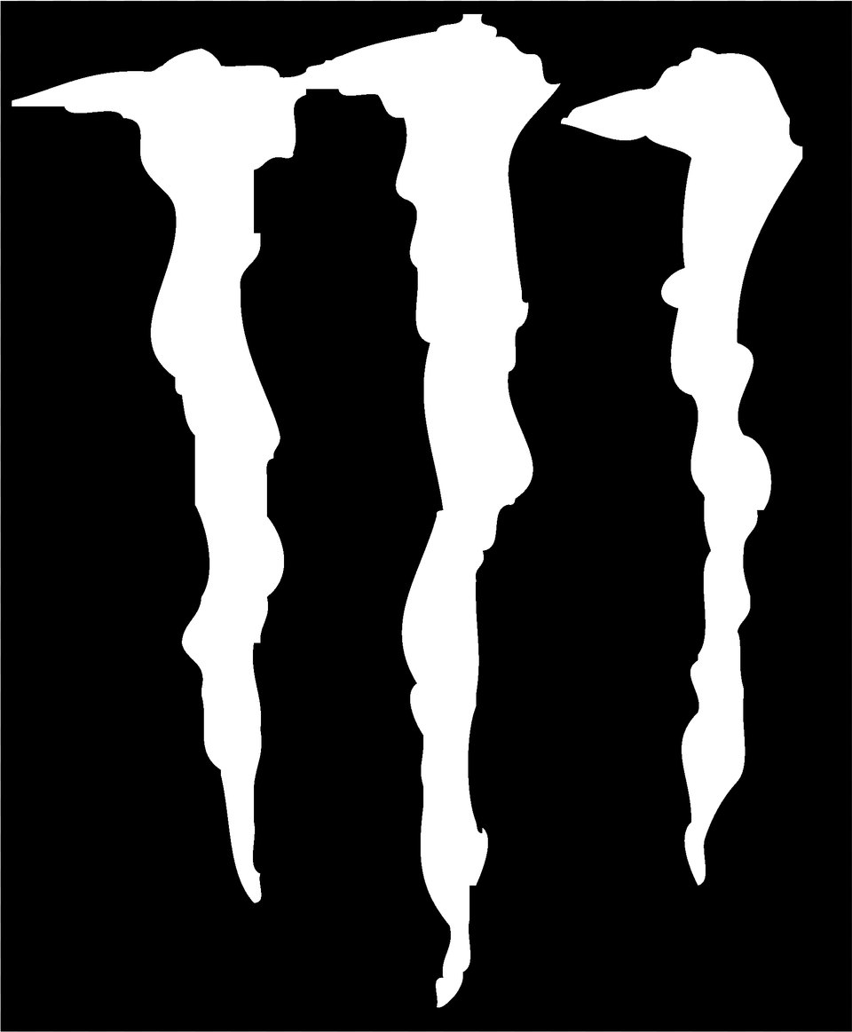 Monster Energy Beverage Co Logo Black And White White Monster Energy Logo, Stencil, Ice, Outdoors, Nature Png Image