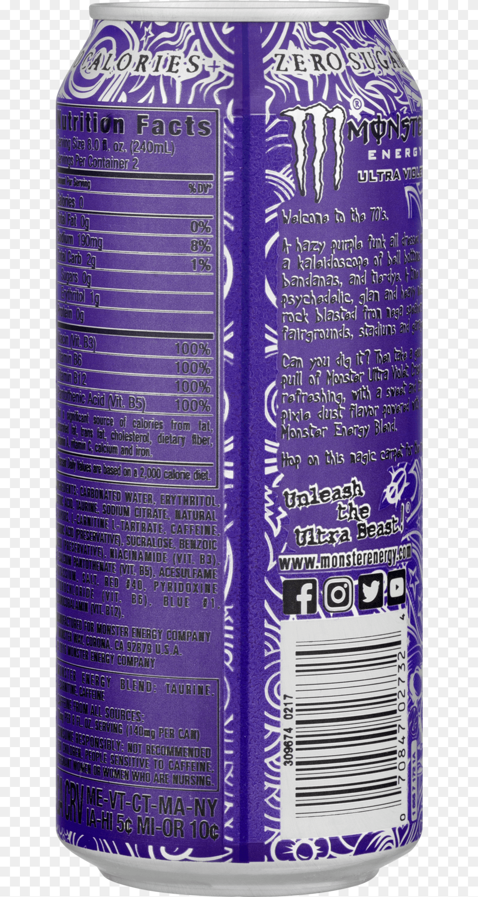 Monster Energy Can Monster Energy Ultra Violet, Tin Png Image