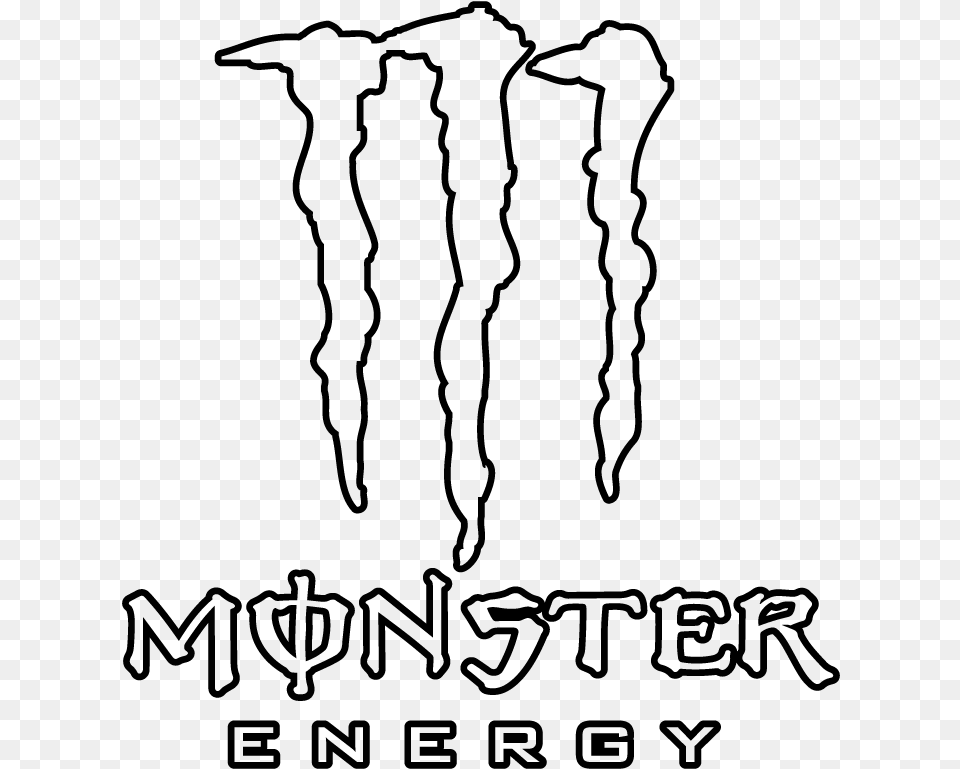 Monster Energy Logo Outline, Gray Free Png