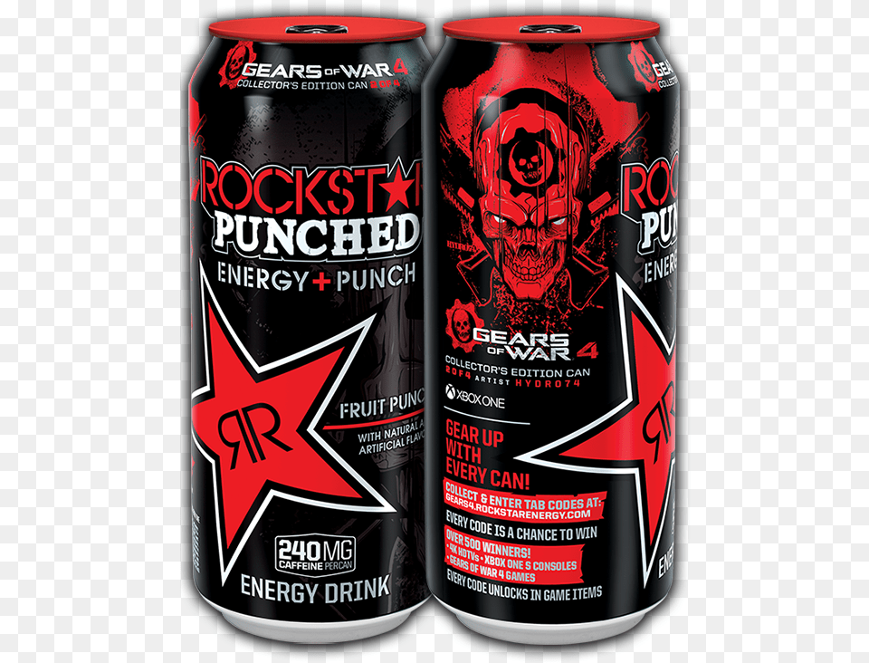 Monster Energy Menu Rockstar Punched Energy Punch Fruit Punch Energy, Can, Tin, Beverage Free Png Download