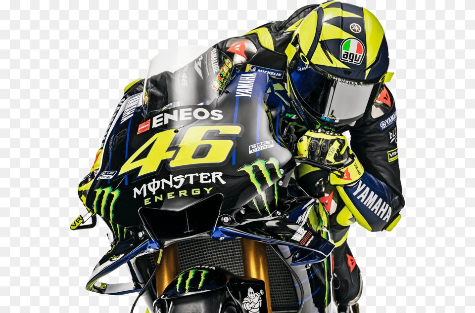 Monster Energy Yamaha Motogp Valentino Rossi 2019, Helmet, Crash Helmet, Motorcycle, Transportation Free Png Download