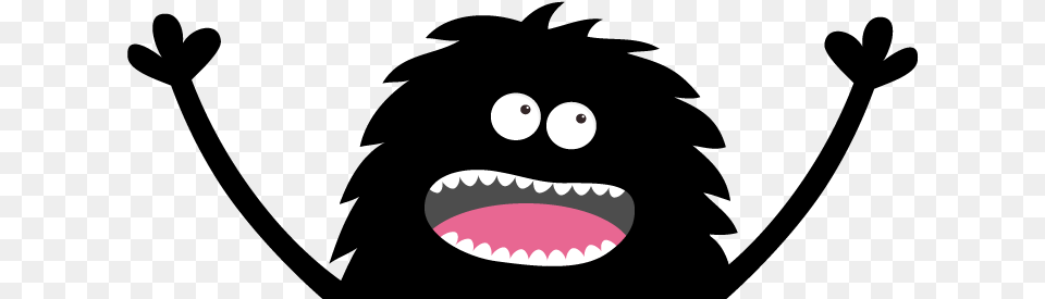 Monster Face Silhouette Happy Monster Black Cute Monster, Body Part, Mouth, Person, Astronomy Png
