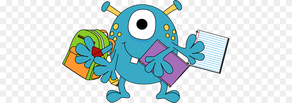 Monster Going To School Clip Art, Animal, Fish, Sea Life, Shark Free Transparent Png