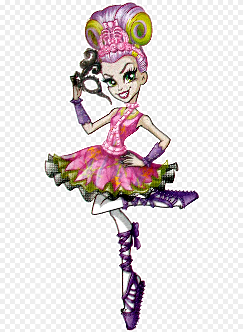 Monster High Ballerina Ghouls Artwork, Purple, Person, Face, Head Free Png Download