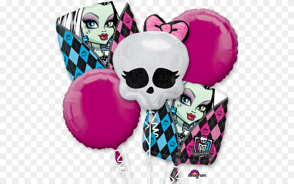Monster High Balloon Bouquet Foil Balloon Monster High, Face, Head, Person Free Transparent Png
