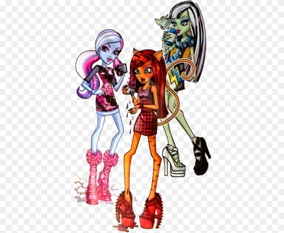 Monster High Coffin Bean Artwork Abbey Toralei Y Frankie Monster High Abbey, Book, Publication, Comics, Person Png