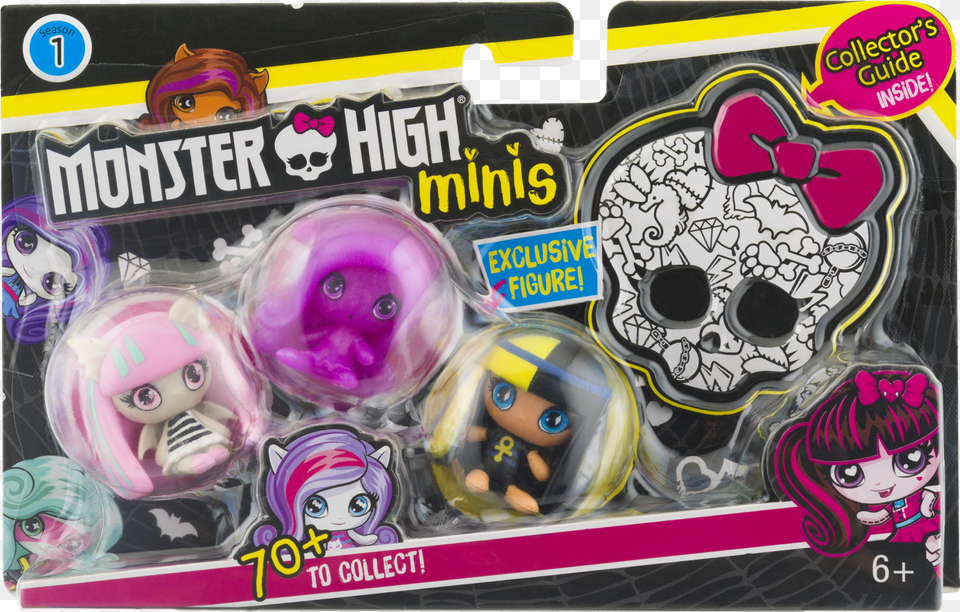 Monster High Minis 3 Pack, Sticker, Baby, Person, Head Free Png