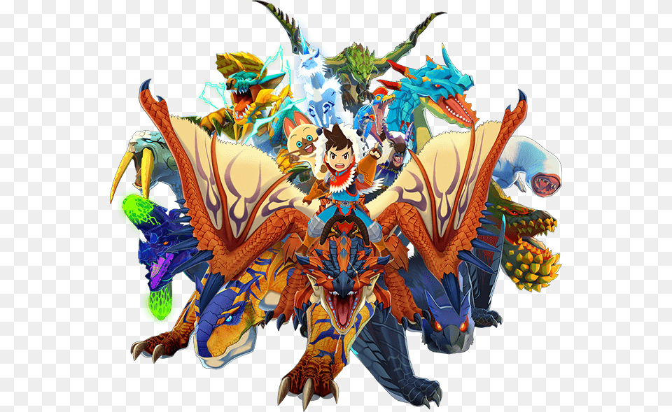 Monster Hunter Stories Ride On Monsters, Dragon, Baby, Person, Animal Free Transparent Png