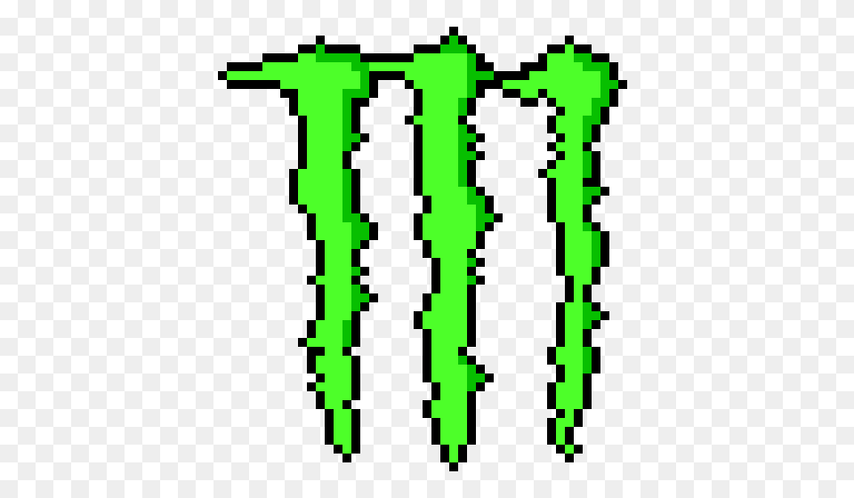 Monster Logo Minecraft Pixel Art Monster Logo Monster Energy Pixel Art, Green Free Png