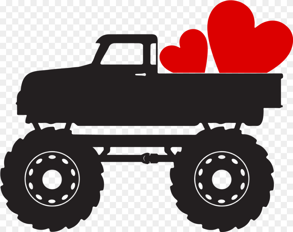 Monster Love Truck Cookie Cutter Car Clipart Full Size, Transportation, Vehicle, Bulldozer, Machine Free Png Download