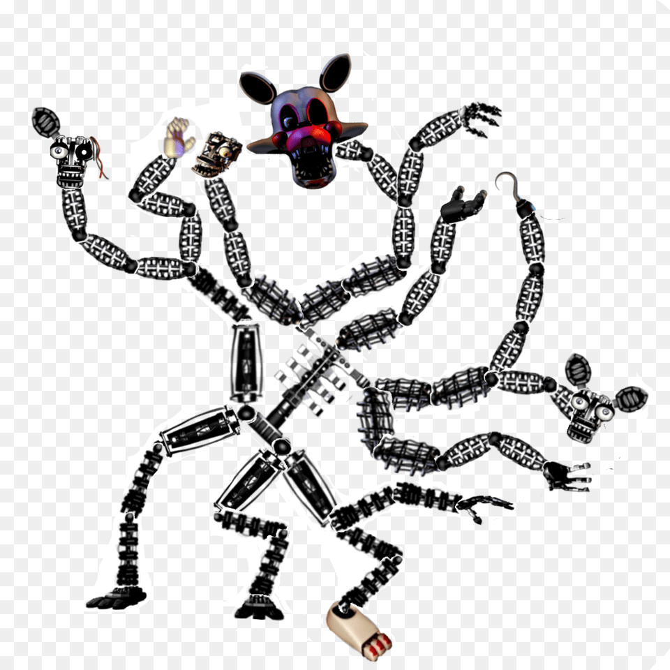 Monster Mangle Has 4 Heads 5 Hands 1 Hook And 3 Legs Mangle Legs, Adult, Animal, Invertebrate, Male Free Transparent Png