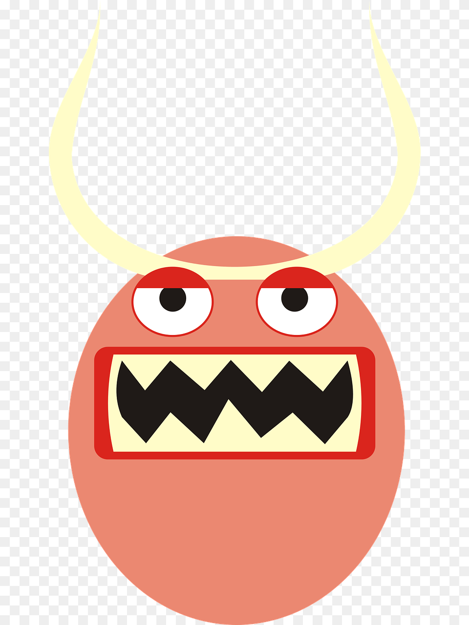 Monster Mug Face Eyes Horns Teeth Demon A Smile Clipart Of Monster Eyes And Mouth, Accessories, Jewelry, Necklace, Weapon Free Png