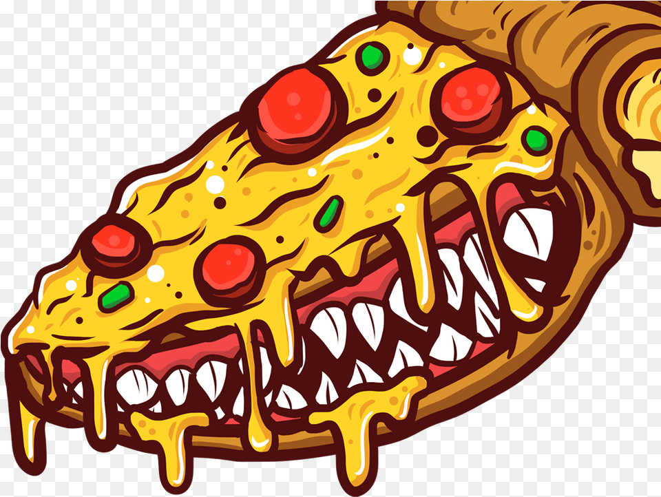 Monster Pizza Graff Clothing Design Customdesign Graffiti Pizza Monster, Food, Animal, Dinosaur, Reptile Free Transparent Png