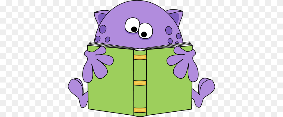 Monster Reading A Book Clip Art Image, Purple Free Png