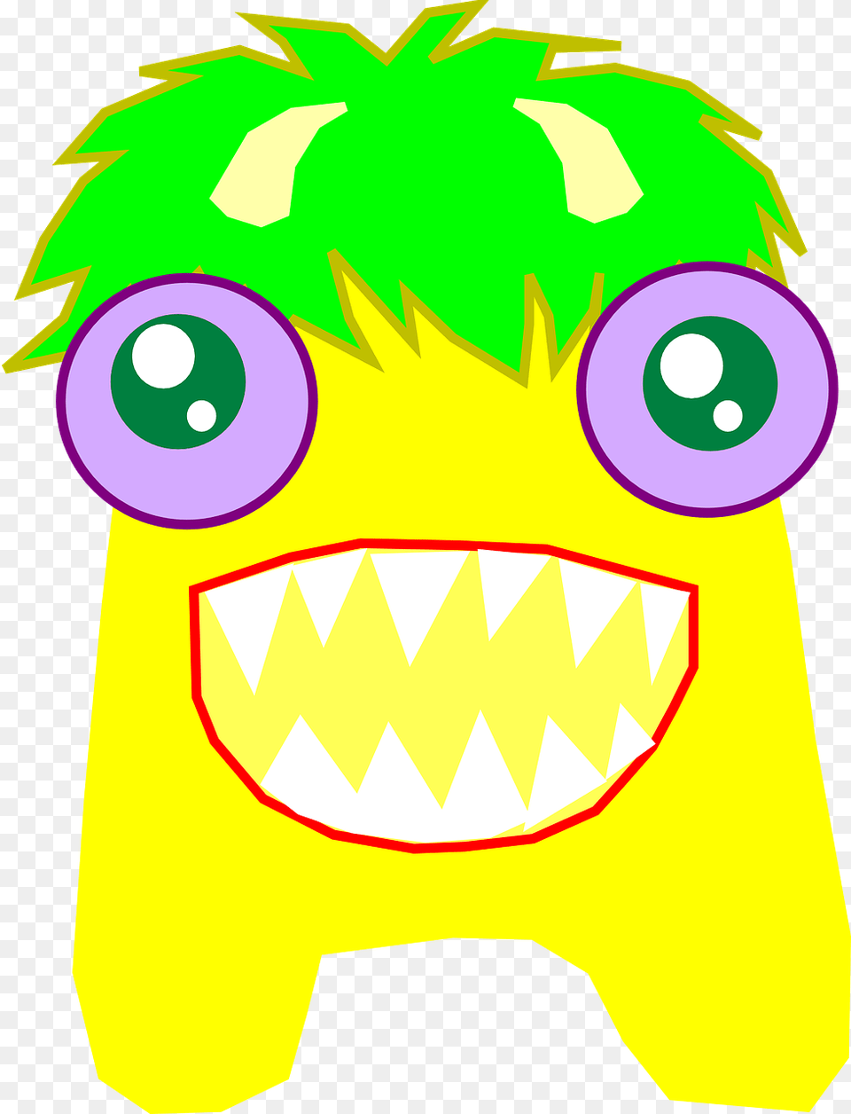 Monster Roar Alien Happy Grin Sharp Teeth Yellow Clip Art, Baby, Person Free Png Download