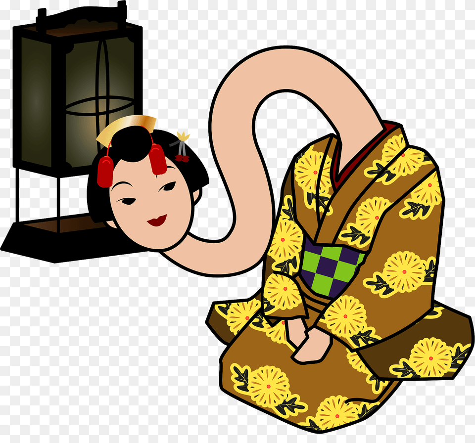 Monster Rokurokubi Japanese Apparition With A Long Neck Clipart, Robe, Gown, Formal Wear, Fashion Png Image