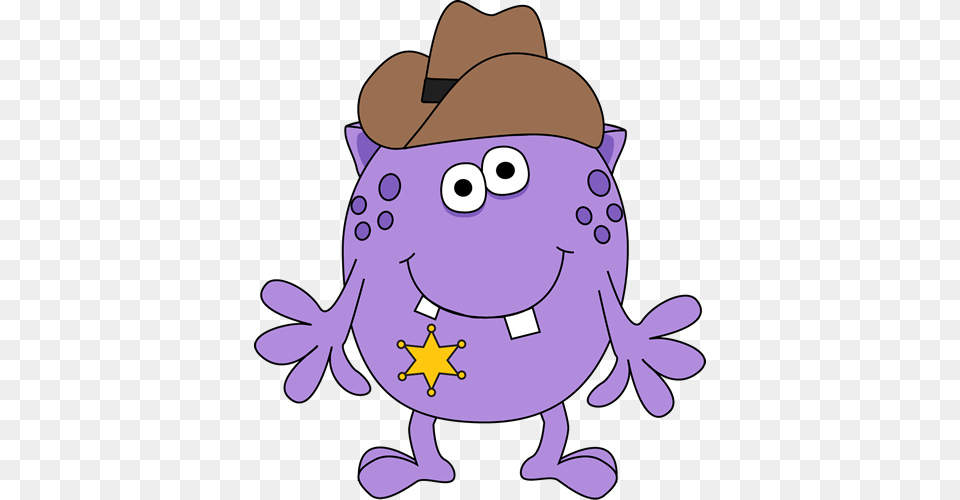 Monster Sheriff Monster Clipart, Clothing, Hat, Purple, Cartoon Png