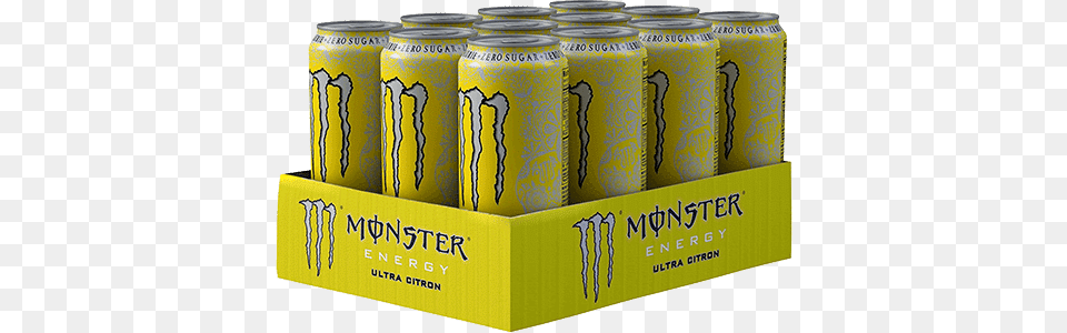 Monster Ultra Citron Energy Drink 12 X 500 Ml Monster Energy Ultra Citron, Can, Tin, Alcohol, Beer Png Image