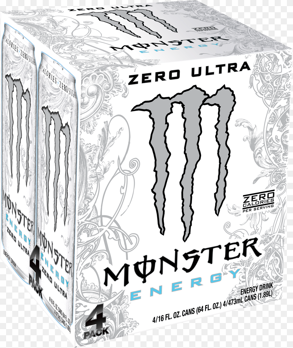 Monster Ultra Energy Drink Zero 16 Fl Oz 4 Count Monster Energy Png Image