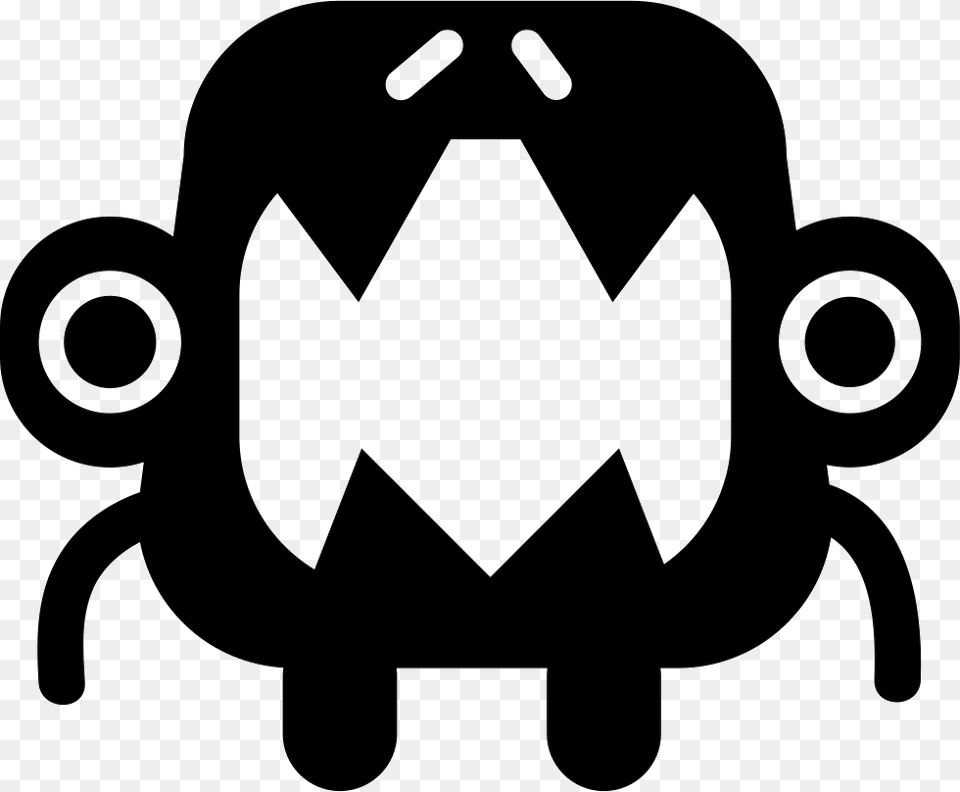 Monster With Big Mouth Comments Icono Monstruo, Stencil, Symbol, Recycling Symbol, Animal Free Png Download