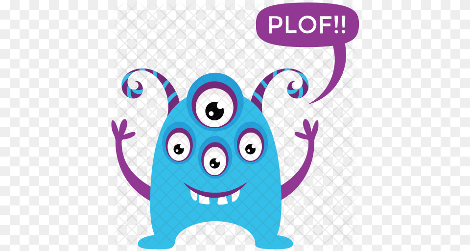 Monster With Multiple Eyes Icon Monster With 6 Eyes, Purple, Bag Png Image