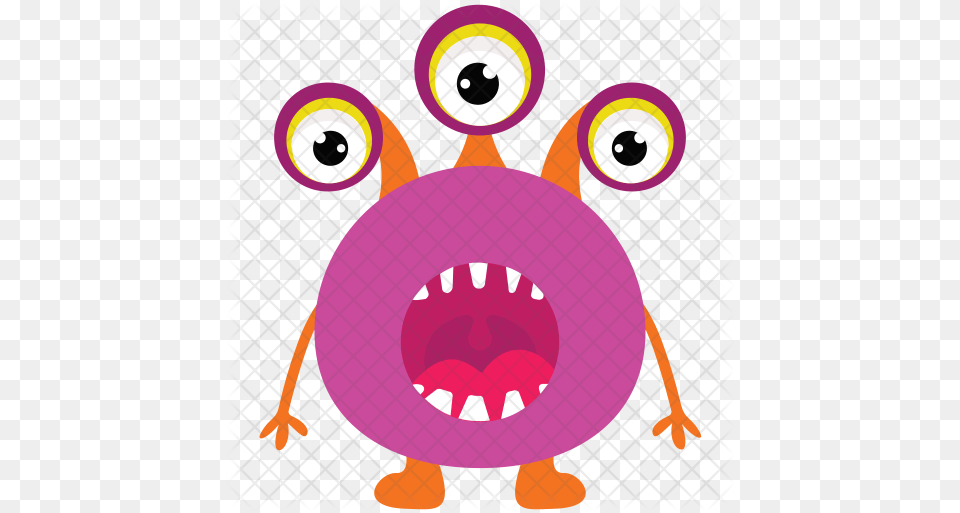 Monster With Multiple Eyes Icon Of Flat Multiple Monster, Purple Png Image