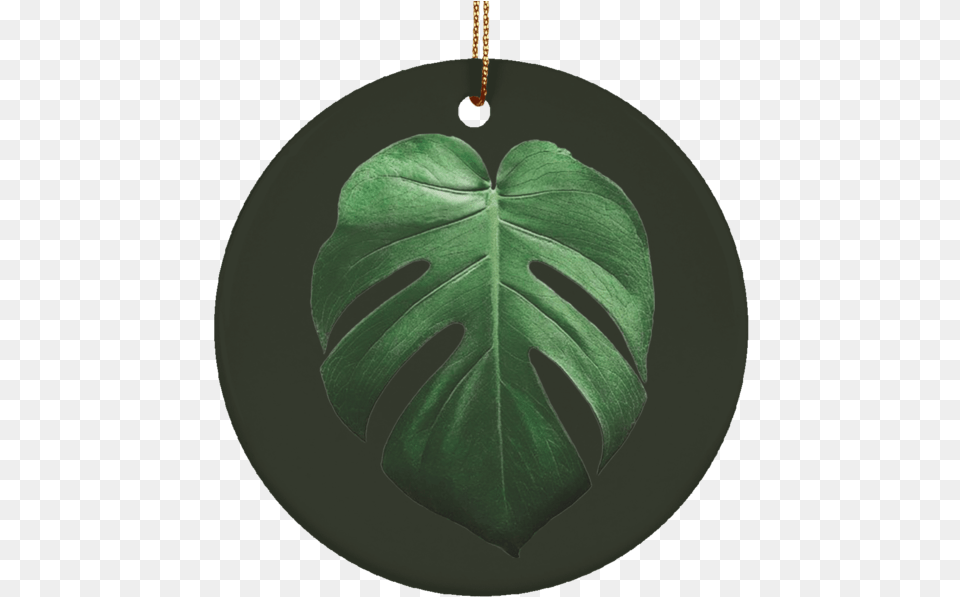 Monstera Deliciosa Ceramic Tropical Leaf Ornament Chain, Plant, Accessories, Plate, Annonaceae Png