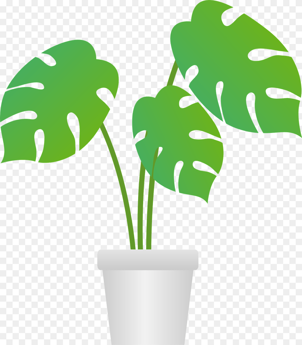 Monstera Houseplant Clipart, Green, Jar, Leaf, Plant Free Transparent Png