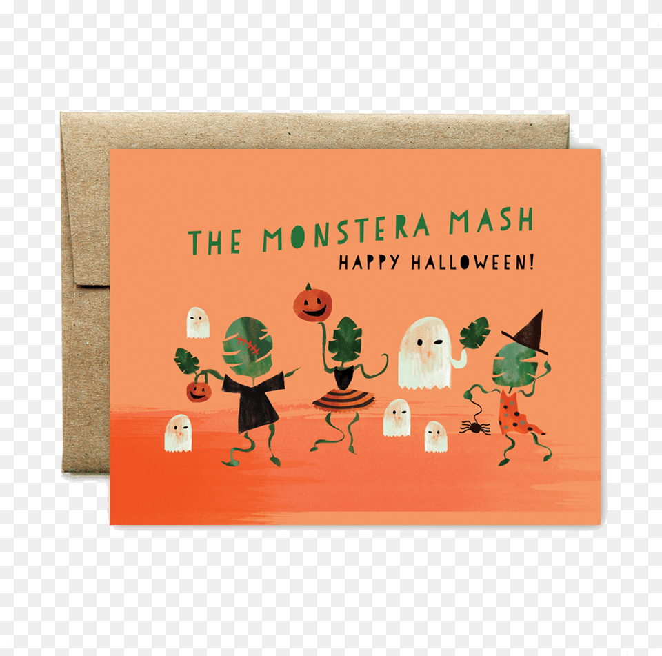 Monstera Mash Happy Halloween Cartoon, Envelope, Greeting Card, Mail, Book Png Image